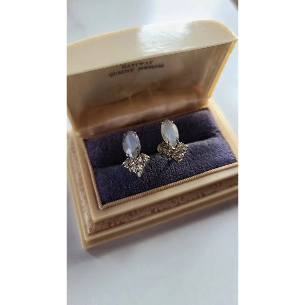 Vintage Rhinestone Screwback Earrings